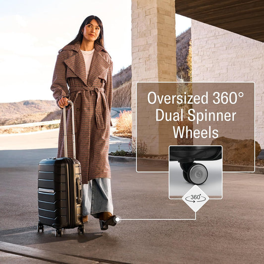 Samsonite Freeform Hardside Carry-On Luggage with Spinner Wheels - Hardshell Suitcase - TSA, Airline-Approved - Expandable Hard Shell, Smooth Rolling Wheels for Lightweight Travel - Merlot