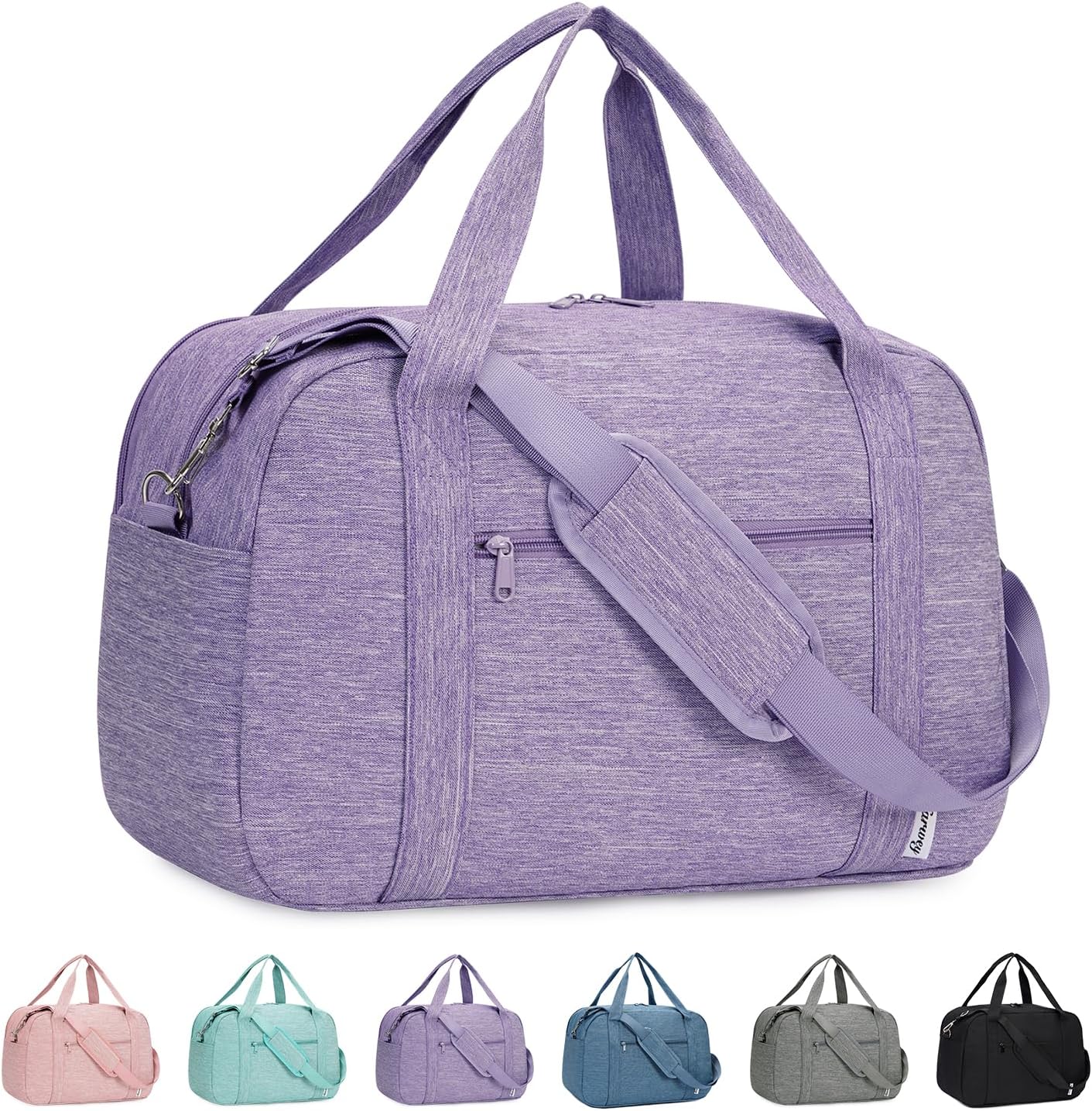 Narwey 18" Carry on Bag with Laptop Compartment 14 Inch Travel Duffel Bag for Spirit Airlines Personal Item Bag Overnight Weekender Bag with Wet Pocket for Women and Men (Purple)