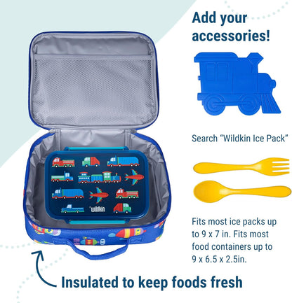 Wildkin Kids Insulated Lunch Box – Durable and Reusable for School & Travel - Robots