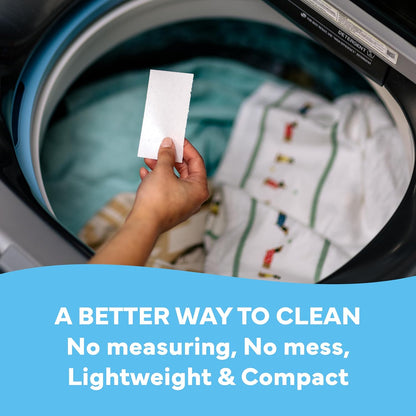 Tru Earth Eco-friendly, Biodegradable, Zero Waste, Cruelty-Free Laundry Detergent Sheets/Eco-Strips for Sensitive Skin, 32 Count (Up to 64 Loads), Fresh Linen Scent