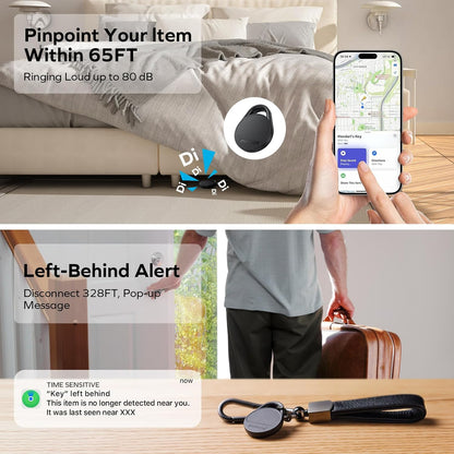 Momax Key Finder Tracker Tag - [Apple MFi Certified] Smart Bluetooth Tracking Device with Find My (iOS Only), Replaceable Battery, DIY Stickers, for Wallets, Luggage, Suitcases, Backpacks, 2 Pack