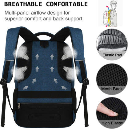 Laptop Backpack,Business Travel Anti Theft Slim Durable Laptops Backpack with USB Charging Port,Water Resistant College Computer Bag for Women & Men Fits 15.6 Inch Laptop and Notebook - Blue