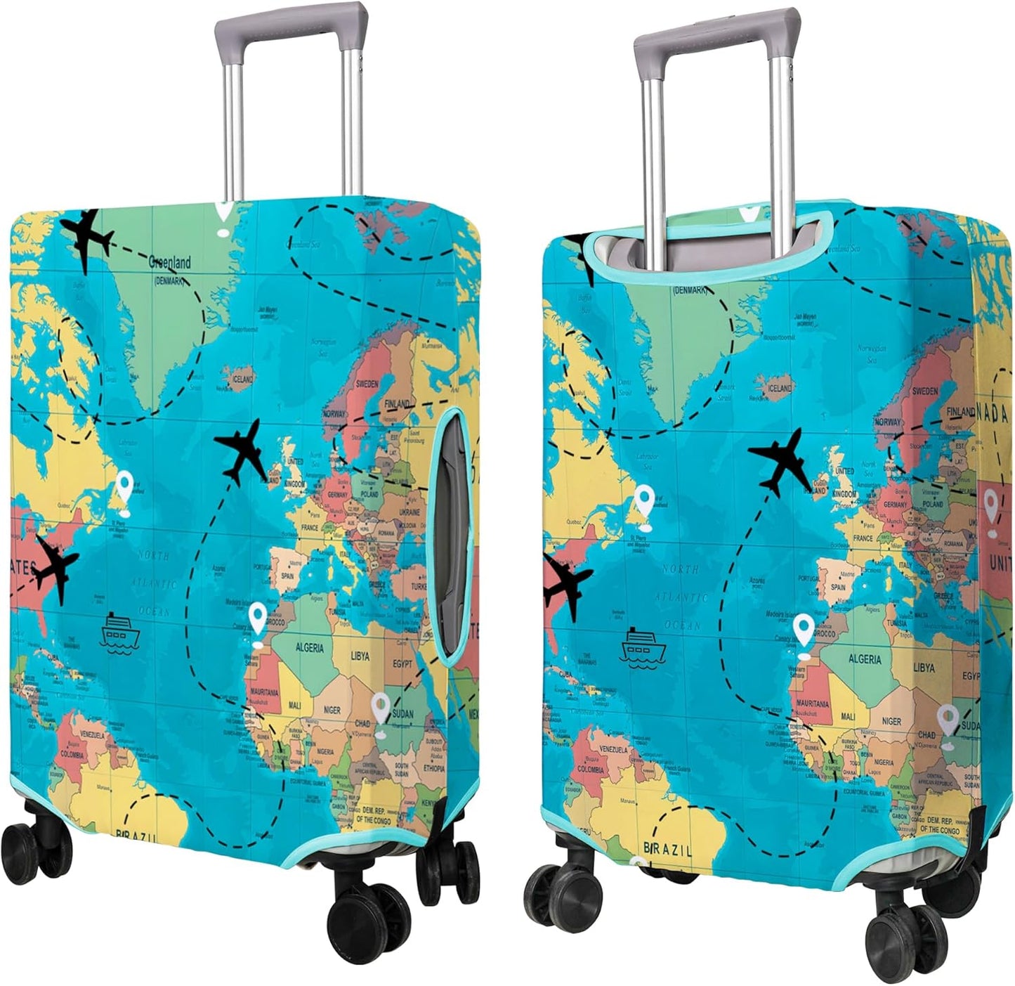Travel Luggage Cover Suitcase Protector Fits 18-32 Inch Wheel Covers PatternedTravel Related Items Flower Luggage Protector Elastic M