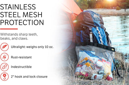 Rodent Proof Bear Bags - Ultralight Stainless Steel Mesh Bag for Camping Food Storage - Sturdy and Rust-Resistant Sack with Lock and Grommet For Easy Hanging