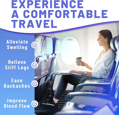 Airplane Footrest (4 Pack), Perfect Foot Hammock for Airplane Travel or Office - Relax Your Feet