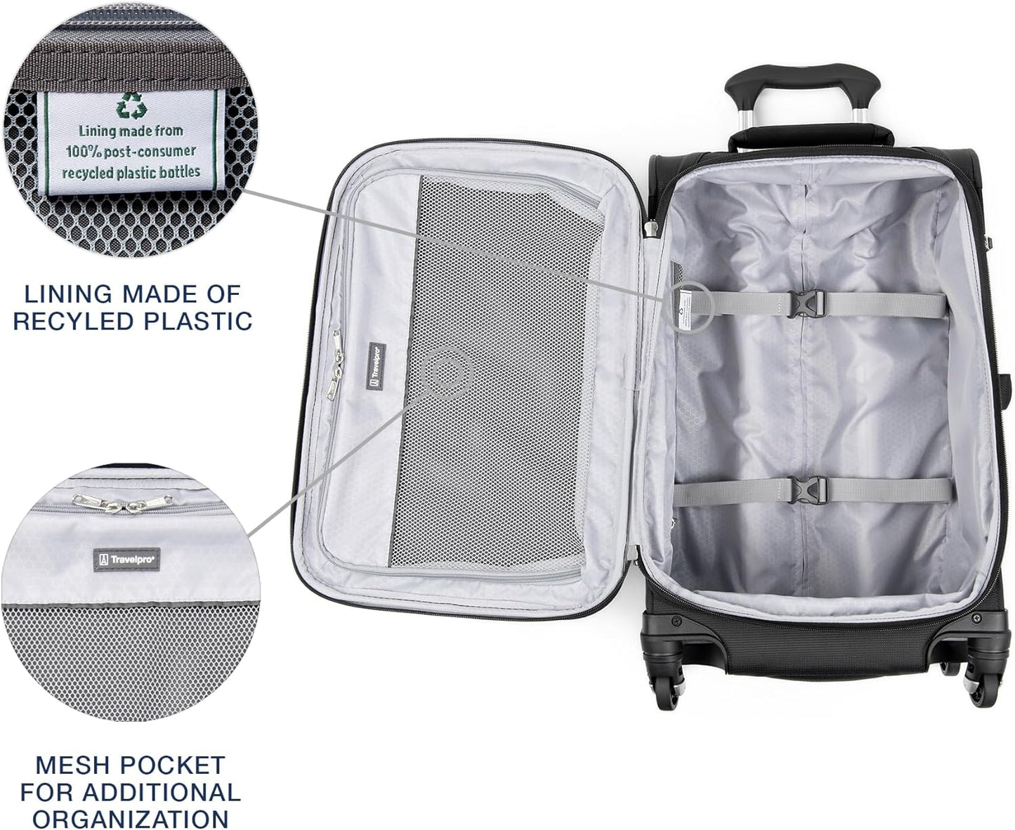 Travelpro Maxlite 5 Softside Expandable Carry-On Luggage with Spinner Wheels, Lightweight, 21-Inch — Black