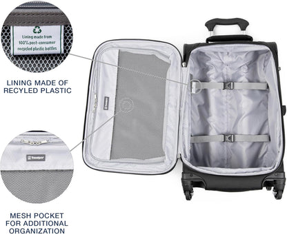 Travelpro Maxlite 5 Softside Expandable Carry-On Luggage with Spinner Wheels, Lightweight, 21-Inch — Black