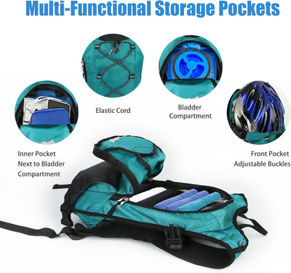Zavothy Hydration Backpack with 2L Hydration Bladder Water Backpack for Hiking Hydration Pack for Running Cycling Hiking