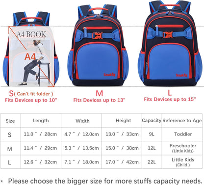 Cute Mini Toddler Backpacks for Boys 2-4 Little Kids Backpack Preschool Bookbag (Navy Blue Black)