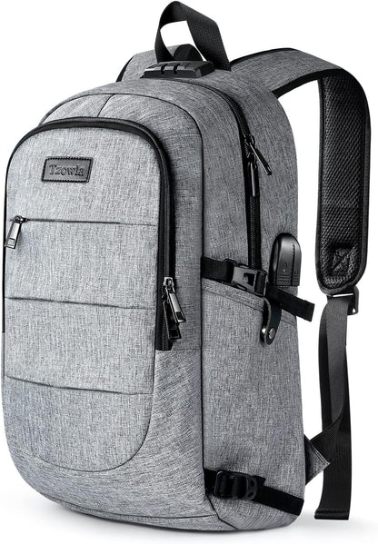 Travel Laptop Backpack Water Resistant Anti-Theft Bag with USB Charging Port and Lock 17.3 Inch Computer Business Backpacks for Women Men Gift,Bookbag Casual Hiking Daypack