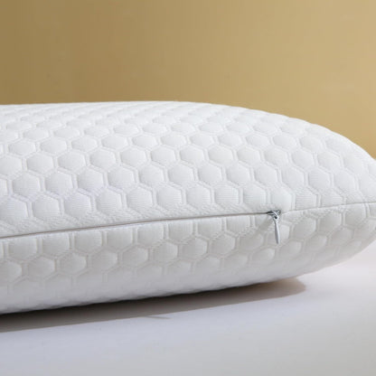 Memory Foam Bed Pillows, Pillow for Side and Back Sleeper, Pillow for Neck Pain Relief, Washable Removable Cover, Soft, White (Standard)