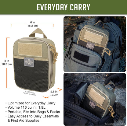MAXPEDITION Beefy Pocket Organizer, Compact, MOLLE-Compatible, 1000D Nylon Tactical Pouch, Everyday Carry Tool and Gear Storage for Outdoor, Tactical, Survival, 0266