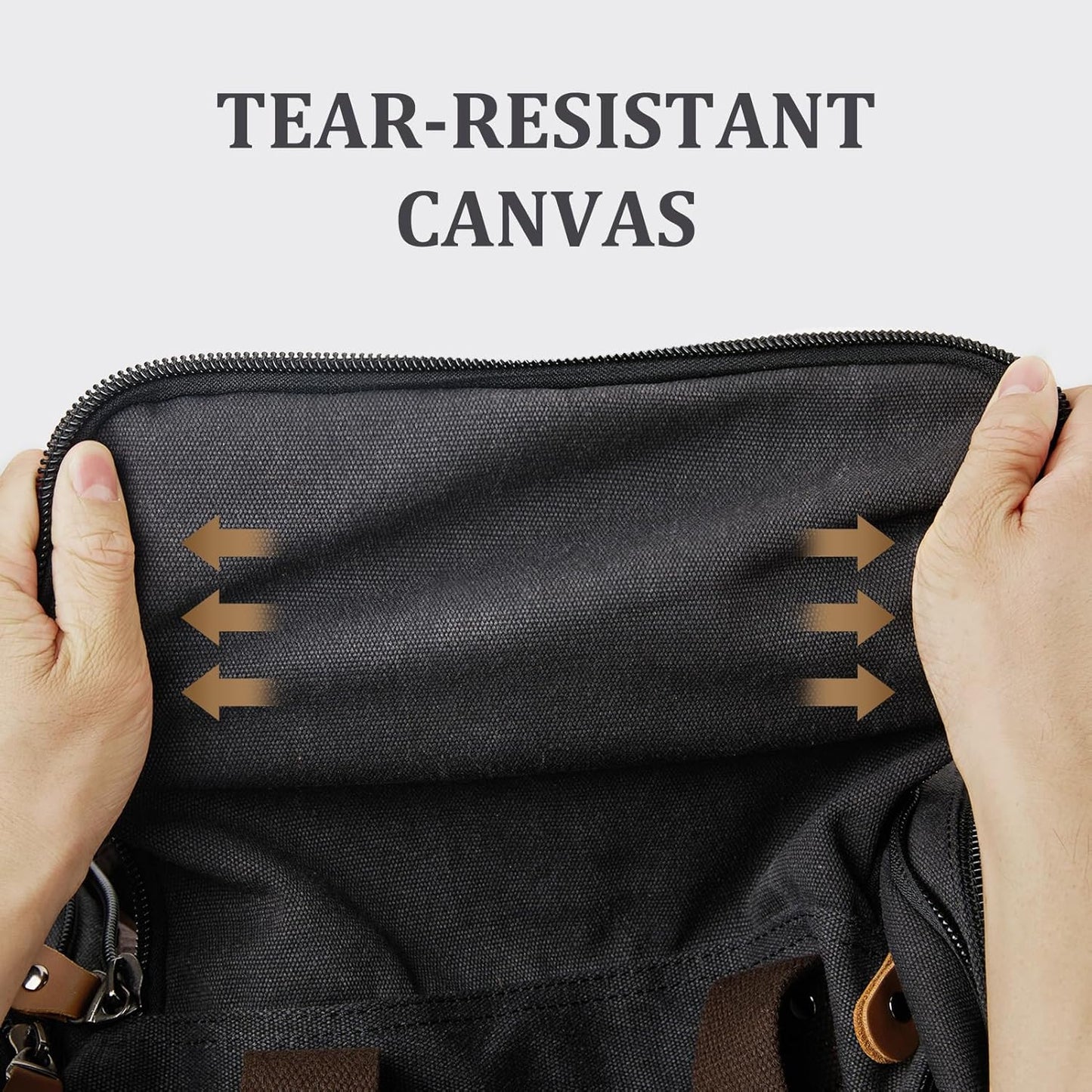 Gonex Canvas Duffle Bag for Travel 60L Expandable Duffel Weekend Overnight Bag men (Dark Gray)