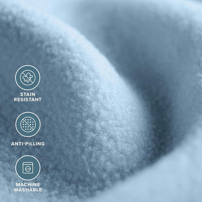 Bare Home Polar Fleece Blanket - King Size - Warm & Cozy - Premium Lightweight Blanket for Bed, Sofa, Camping, Travel & Cold Nights (Light Blue)