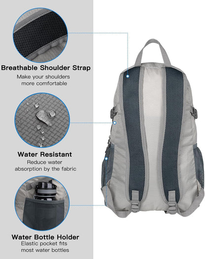 WATERFLY Small Lightweight Packable Backpack: 20l Ultra Light Foldable Travel Hiking Camping Daypack Day Pack for Man Woman
