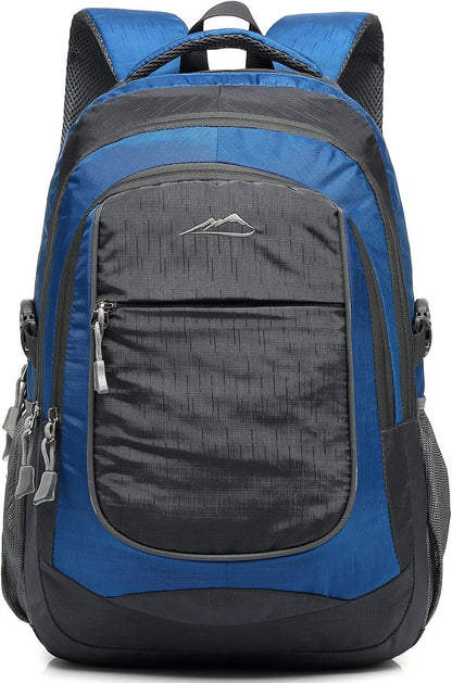 ProEtrade Backpack Bookbag for College Sturdy Travel Business Hiking Fit Laptop Up to 15.6 Inch Multi Compartment Gifts for Men Women Night Light Reflective (Blue)