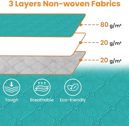 Fab totes 24 Gallons Clothes Storage, Foldable Thick Fabric Blanket Storage Bags, Containers for Organizing Bedroom, Closet, Clothing, Comforter, Organization with Handle (3 Pack,Green)