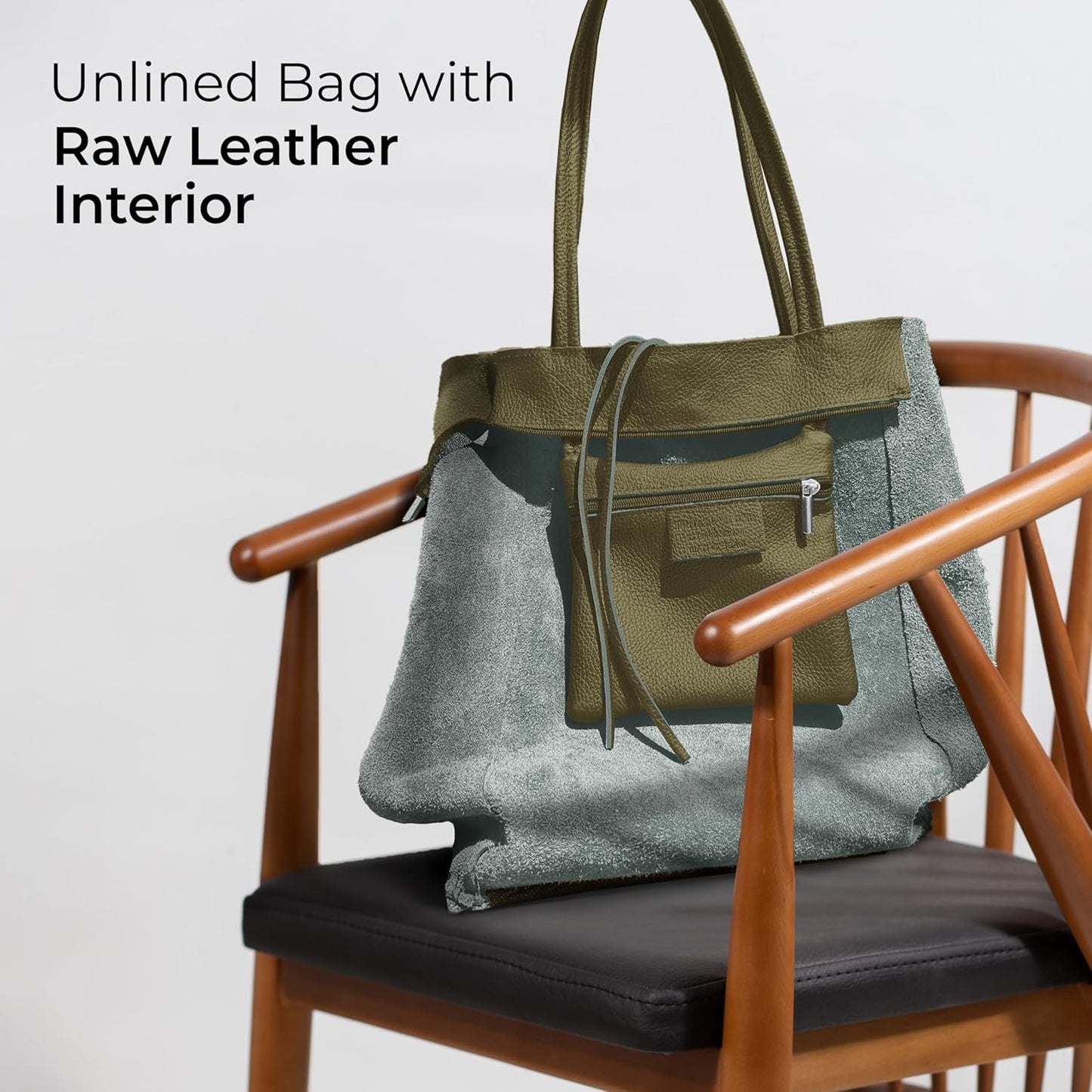 Italian Calf Leather Tote for Women with Zipper, Inner Pocket & Flat Base | Soft Unlined Shopper for Work & Travel