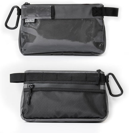 GOBAGS Production Zipper Bags - Electronics & Camera Accessories Bag - Cable organizer, Gear Accessory Pouch, Travel Camera Essentials (Small, Gray, 2 pack)