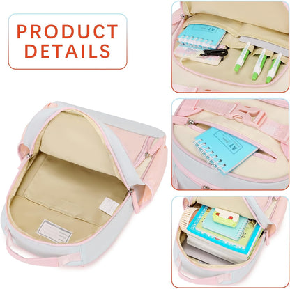 Cute Mini Toddler Backpacks for Girls 2-4 Little Kids Backpack preschool Bookbag (Pink and Cream)