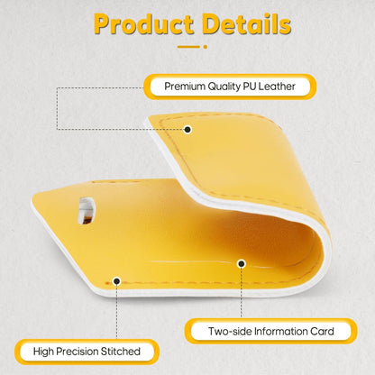Travelambo Luggage Tags for Suitcases Faux Leather Privacy Protection 30 Pack Bag Tags Travel Accessories Essential, Energetic Yellow