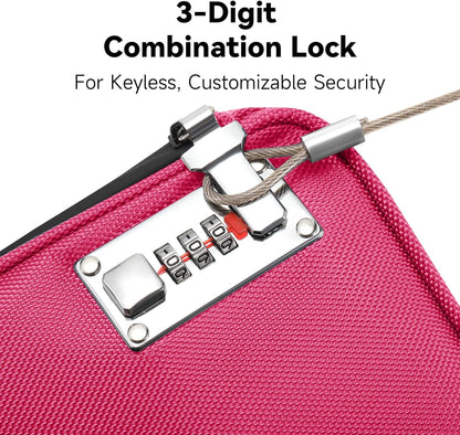 Anti-Theft Locking Beach Bag, 9x7.5-inch Portable Beach Safe for Securing Your Valuables and Phone – Rose Red