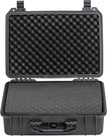 MEIJIA Portable All Weather Waterproof Camera Case with Customized Fit Foam,Fit Use of Drones,Camera,Equipments,Pistols,Elegant Black(18.3 ”x14.57”x8.66”)