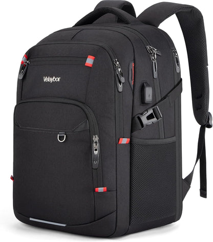 48L Expandable Laptop Backpack, Anti-thief Travel Backpack with USB Charging Port, Airline Approved Business Waterproof Carry on Luggage, Fits 17.3" Laptop for Men Women