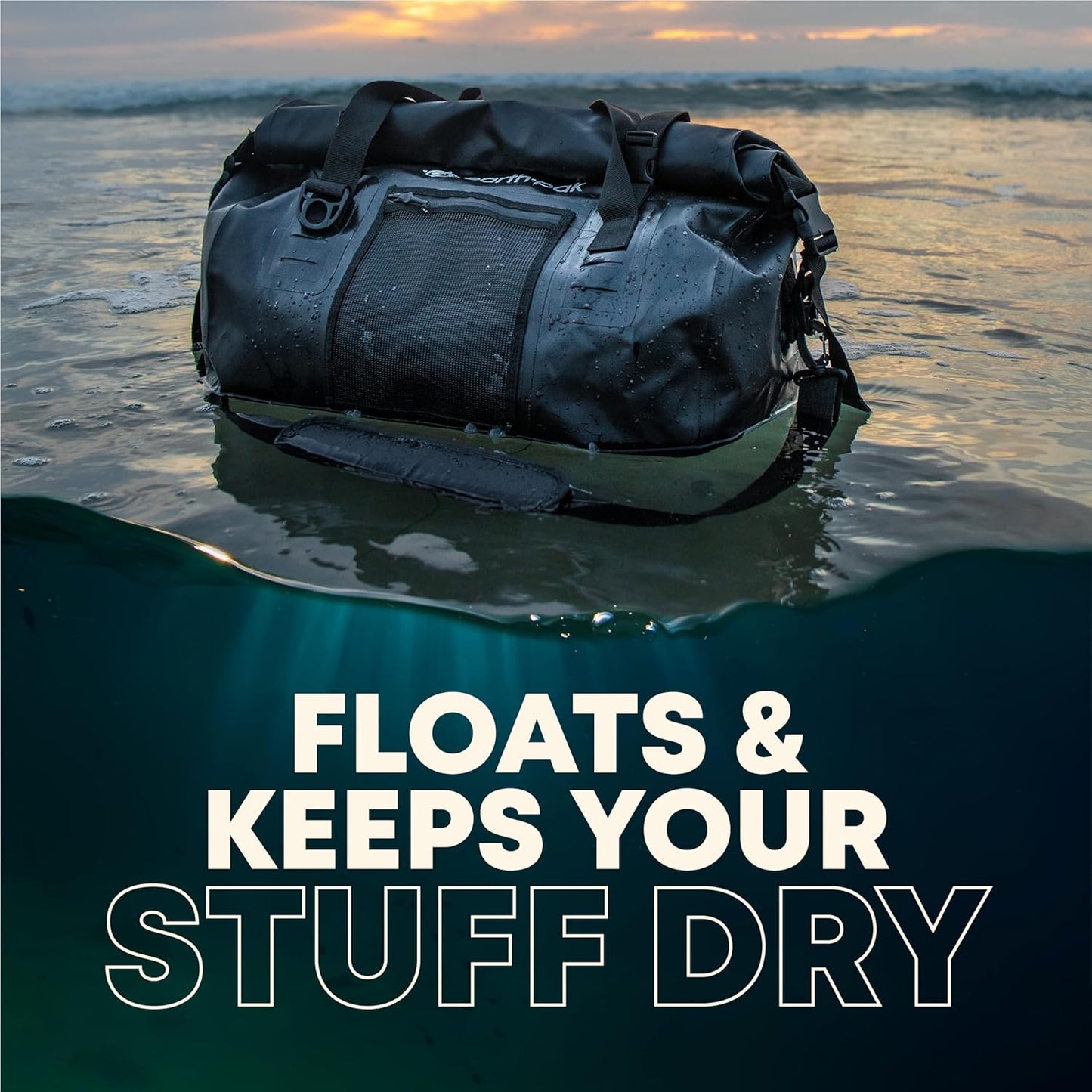 Earth Pak Waterproof Duffel Bag - Heavy Duty Motorcycle Dry Bag with Large Storage Space Perfect for Traveling, Camping, Kayaking, Fishing & Canoeing Bag 50L/70L/90L/120L Sizes