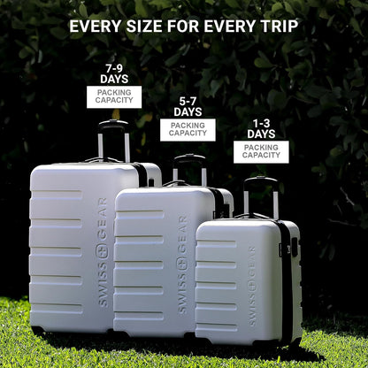 SwissGear 7366 Hardside Expandable Luggage with Spinner Wheels, Coral Almond, 3-Piece Set (19/23/27)