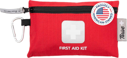 Thrive Mini Travel Emergency Kit - 66 Piece Set, Waterproof Rip-Stop Nylon Pouch for Theme Park Essentials & Travel Safety Products