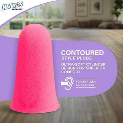 Hearos Sleep Pretty Tonight Foam Ear Plugs, Hearing Protection, 32 NRR, 12 Pair,Purple,5803