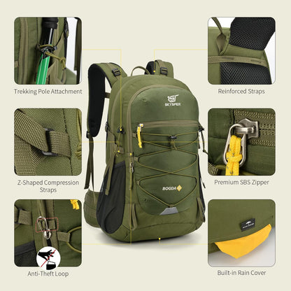 SKYSPER Hiking Backpack for Men Women, 35L Travel Backpack Waterproof Camping Backpack Outdoor Lightweight Daypack