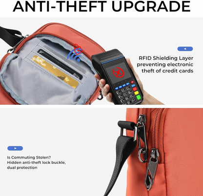 BROADREAM Small Crossbody Bag Men Women, Anti-Theft Crossbody Sling bags - Mini Shoulder Travel Bag for Hiking Sports