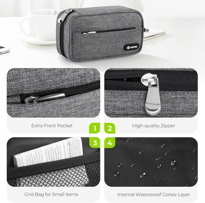 AUVON Canvas Bag XL Weekly Pill Organizer 2 Times a Day, Travel Pill Box 7 Day with One-Side Large Opening, AM PM Pill Case with Portable Cloth Bag for Supplements, Vitamins, Fish Oils
