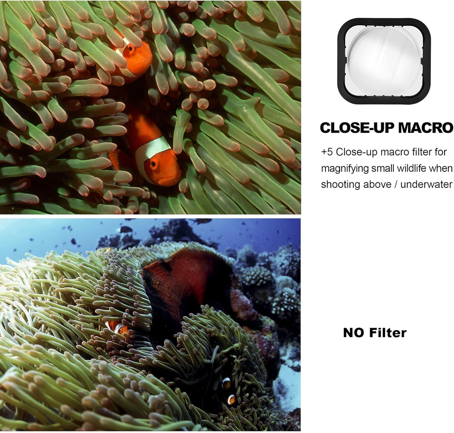 Waterproof Housing Case with Diving Filters for GoPro Hero 5 6 7 Black Hero (2018) Cameras - 45M Underwater Diving Housing Shell with Red/Light Red/Magenta / 5X Close-up Filters