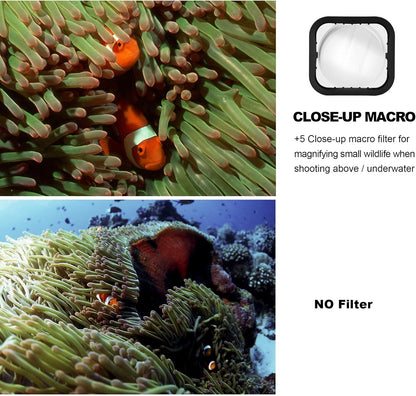Waterproof Housing Case with Diving Filters for GoPro Hero 5 6 7 Black Hero (2018) Cameras - 45M Underwater Diving Housing Shell with Red/Light Red/Magenta / 5X Close-up Filters
