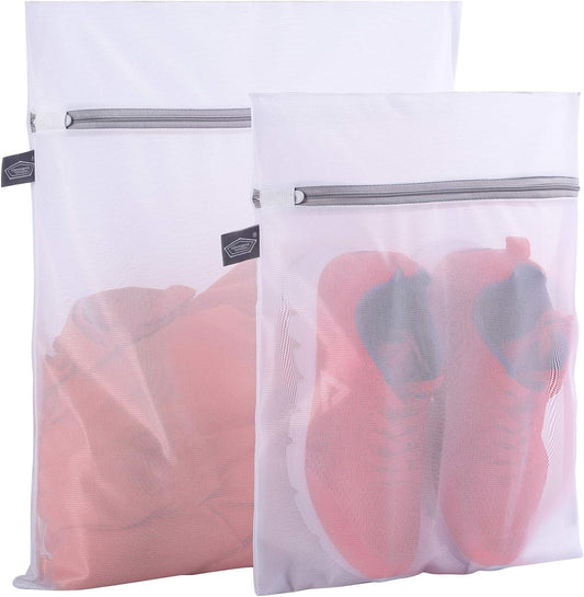 Kimmama Set of 2 Delicates Laundry Bags,Durable Zipper Mesh Laundry Bag,Bra Fine Mesh Wash Bag,Keep Cloth Shape in the Washer
