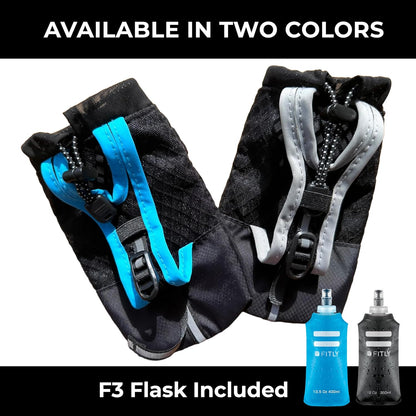 FITLY Soft Flask - Shrink As You Drink Soft Water Bottle for Hydration Pack - Folding Water Bottle Ideal for Running, Hiking, Cycling, Climbing & Rigorous Activity