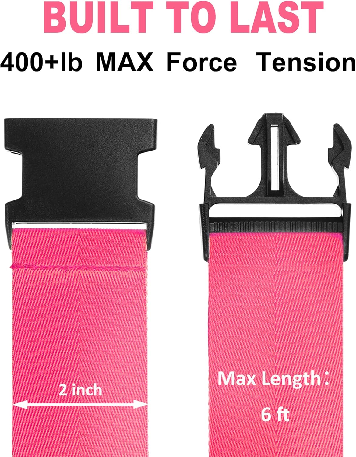 Luggage Straps for Suitcases TSA Approved Travel Belt 4 Pack by Chelmon (Rose Red)