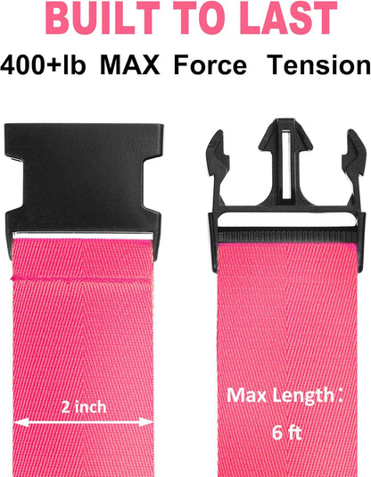 Luggage Straps for Suitcases TSA Approved Travel Belt 4 Pack by Chelmon (Rose Red)