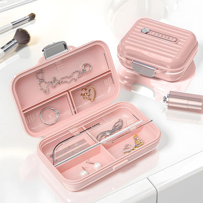 Travel Pill Organizer Box with Labels, 7 Compartments Portable Mini Pill Case, Daily Medication Organizer Storage Pill Container for Pocket Pharmacy(Pink, S)