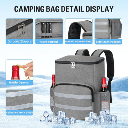 Backpack Cooler - 54 Cans Large Capacity Insulated Leak Proof Backpack for Men & Women, Cooler Bag Picnic Camping Beach Hiking Travel Lunch Backpack