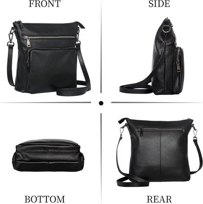 HESHE Crossbody Bags for Women Leather Handbags Designer Shoulder Purse with Pockets Satchel Purse Travel Bag