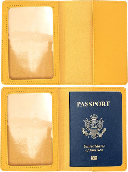 2 Pack Passport covers and Vaccine Card Holder Arouselove PU Leather Passport Wallet Vaccine Case Protector Slot Travel Passport Wallets for Women & Men
