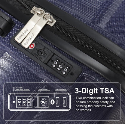 Luggage Sets Suitcases with Wheels Suitcase set Hardshell Luggage sets Clearance Luggage sets with TSA Lock 20/24/28 Inch Luggage Lightweight Suitcases with Wheels (Navy Blue)