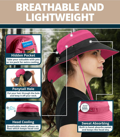 GearTOP Safari Sun Hat for Men and Sun Hats for Women UV Protection UPF 50+ Hiking, Gardening, Fishing
