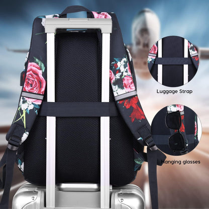 School Backpack,Casual Bookbag Women and Teen Girl Schoolbag with USB Port for High School College Office Work Travel