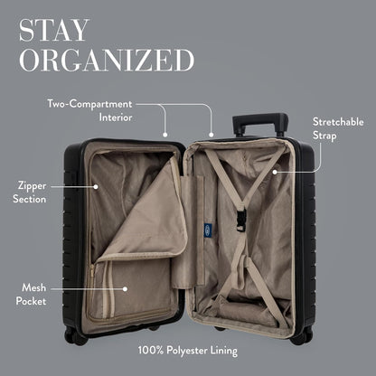Bric's B|Y Ulisse Spinner Carry-On Suitcase, Lightweight Expandable Hard Shell Luggage with TSA Lock and Smooth 360° Wheels 21 Inch – Nero