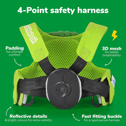 Trunki Toddler Leash - Fuss Free Toddler Walking Reins & Kids Safety Harness | Baby Leash for Kids – Dudley Dinosaur (Green)